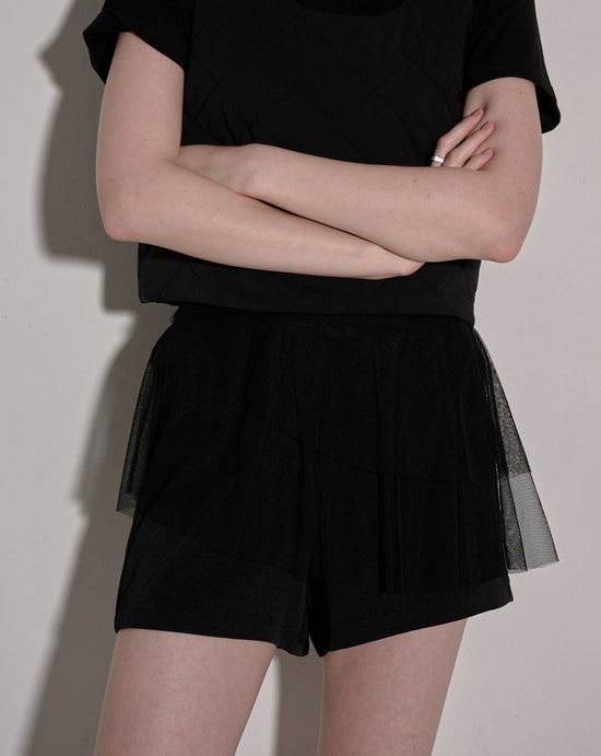 aalis HAYLEY mesh layer shorts (Black)