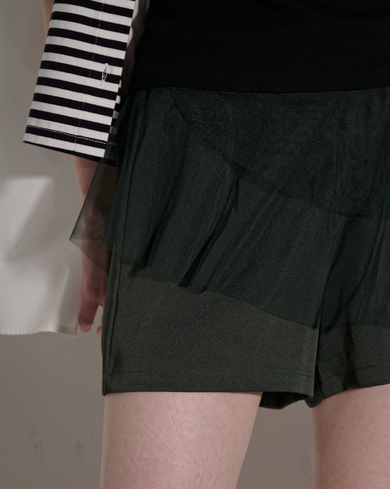 aalis HAYLEY mesh layer shorts (Dark khaki)