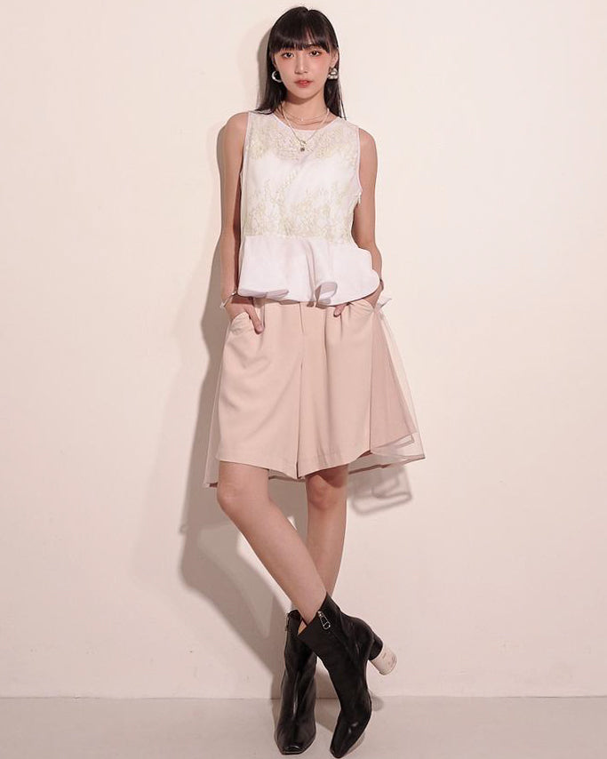 aalis ANNY SS24 cape shorts (Beige)