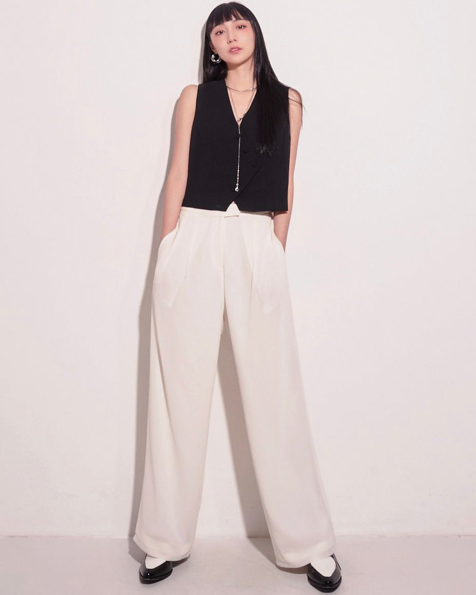 aalis SAB full linning chiffon pants (Ivory)