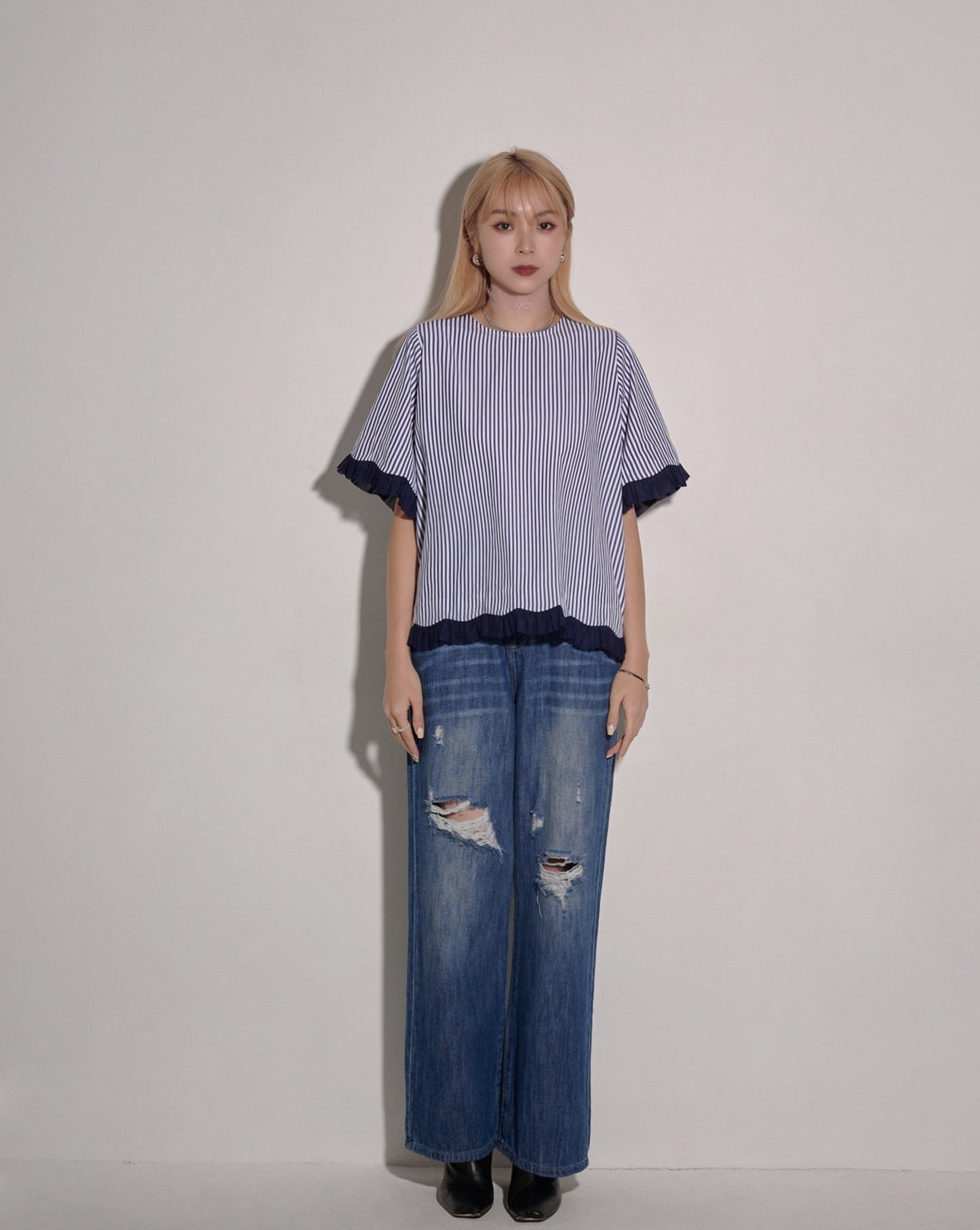 aalis VAMMY destructive relaxed summer jeans (Dark blue)