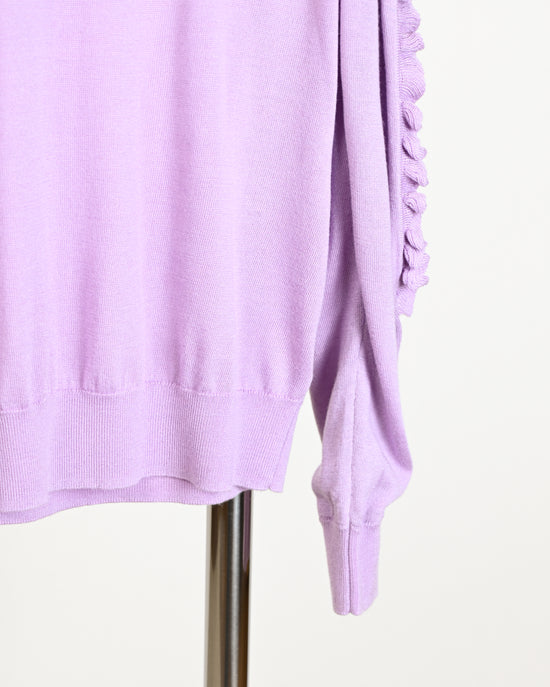 aalis VINKA single lace sleeve detail knit pullover (Lilac)