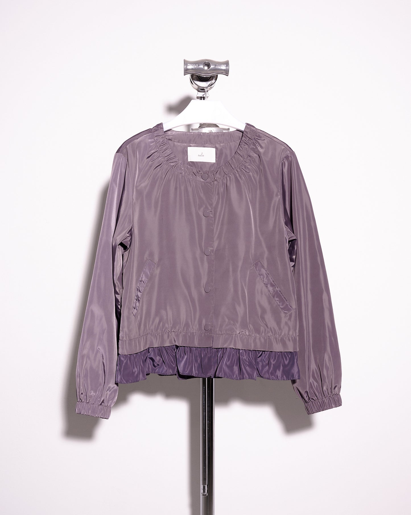 aalis ZAN snap button ruffle hem jacket (Grey purple)