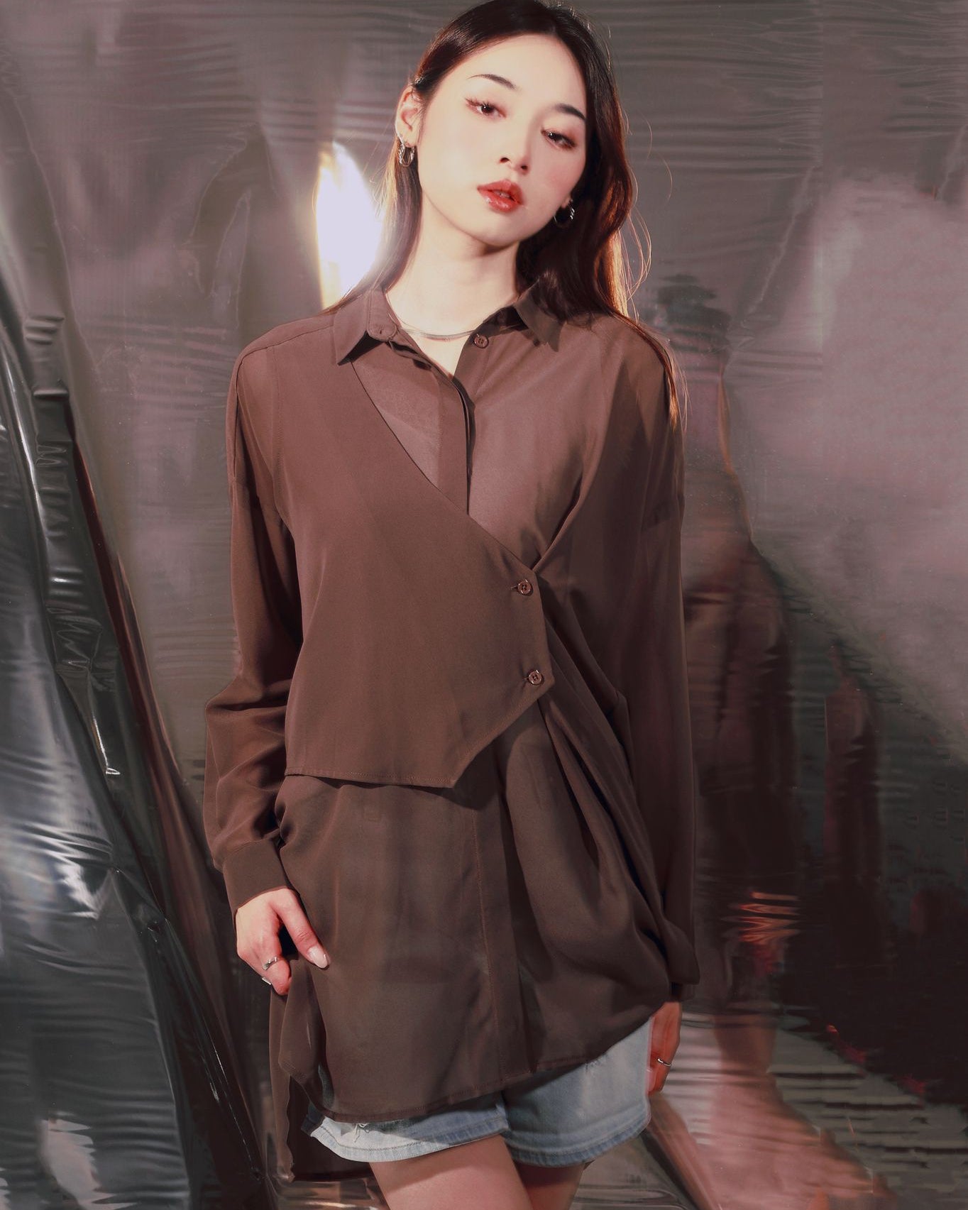 aalis REEM asymmetric waistcoat shirt (Coco)