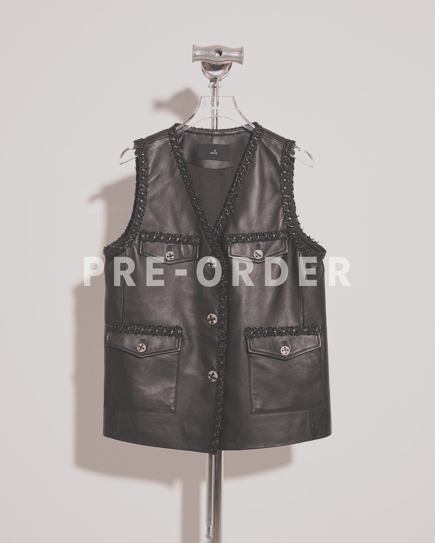 (Pre-order) aalis TARA leather trim vest (6 colours)