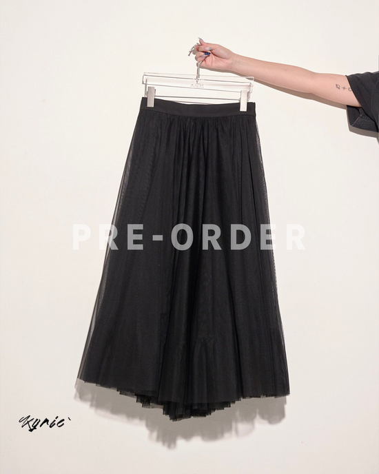 (Pre-order) aalis KYRIE mesh skirt (Black)