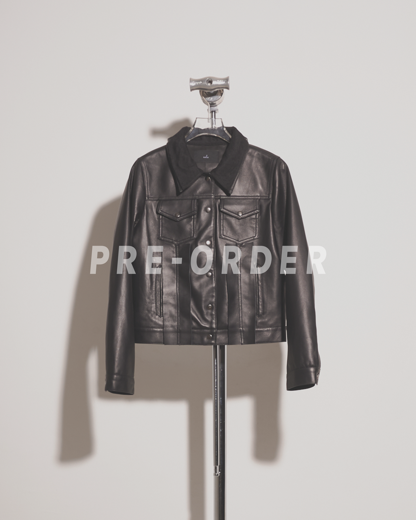 (Pre-order) aalis PERTH mesh collar leather jacket (6 colours - Regular Size)