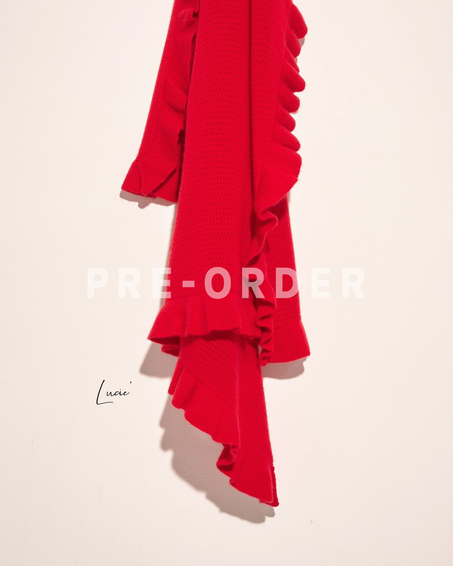 (Pre-order) aalis LUCIE FW24 cashmere scarf (Red)