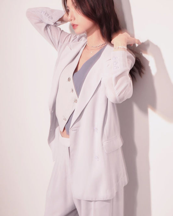 aalis MONI SS24 chiffon blazer (Light grey)