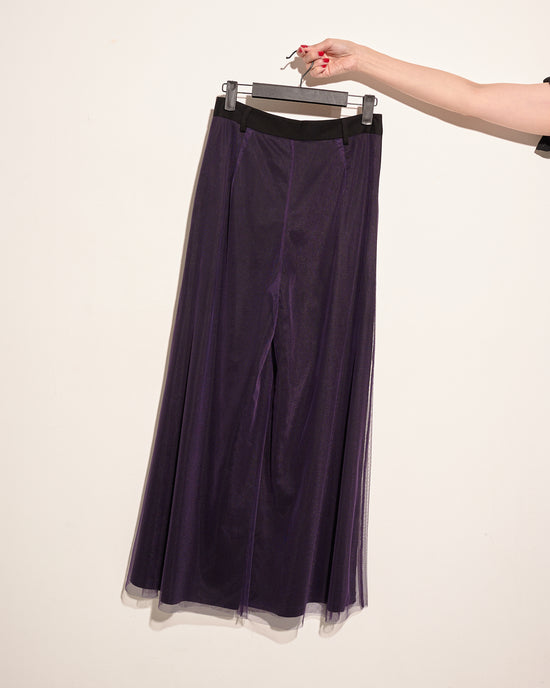 aalis ARIYA mesh details wide legs pants (Black purple)