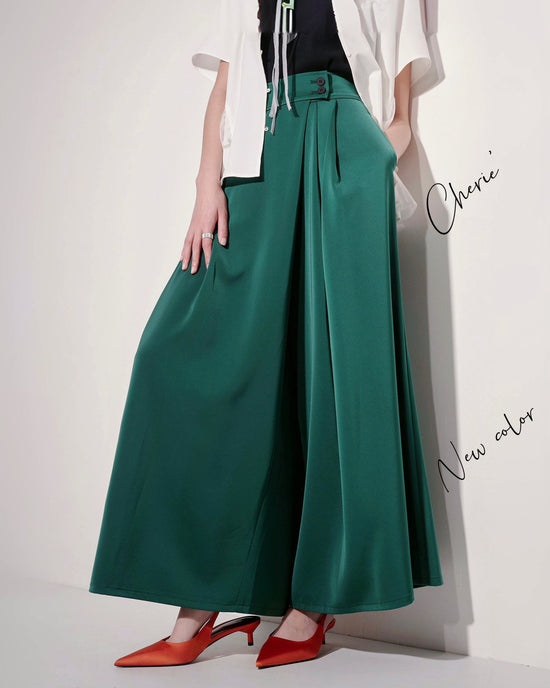 aalis CHERIE SOLID wide legs pants (Green)