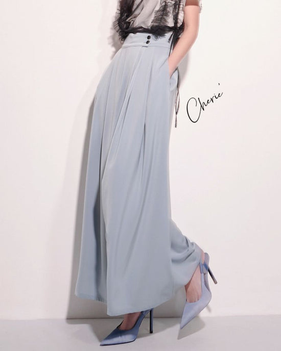 aalis CHERIE SOLID wide legs pants (Light blue)