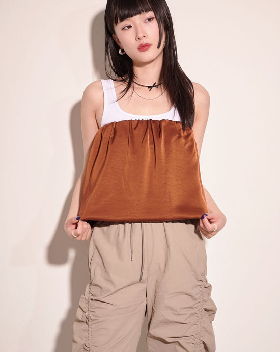 aalis DARA elastic bubble tube top (Brown)