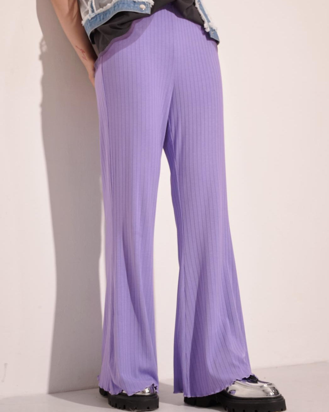 aalis DENIA ruffle hem pants (Purple)