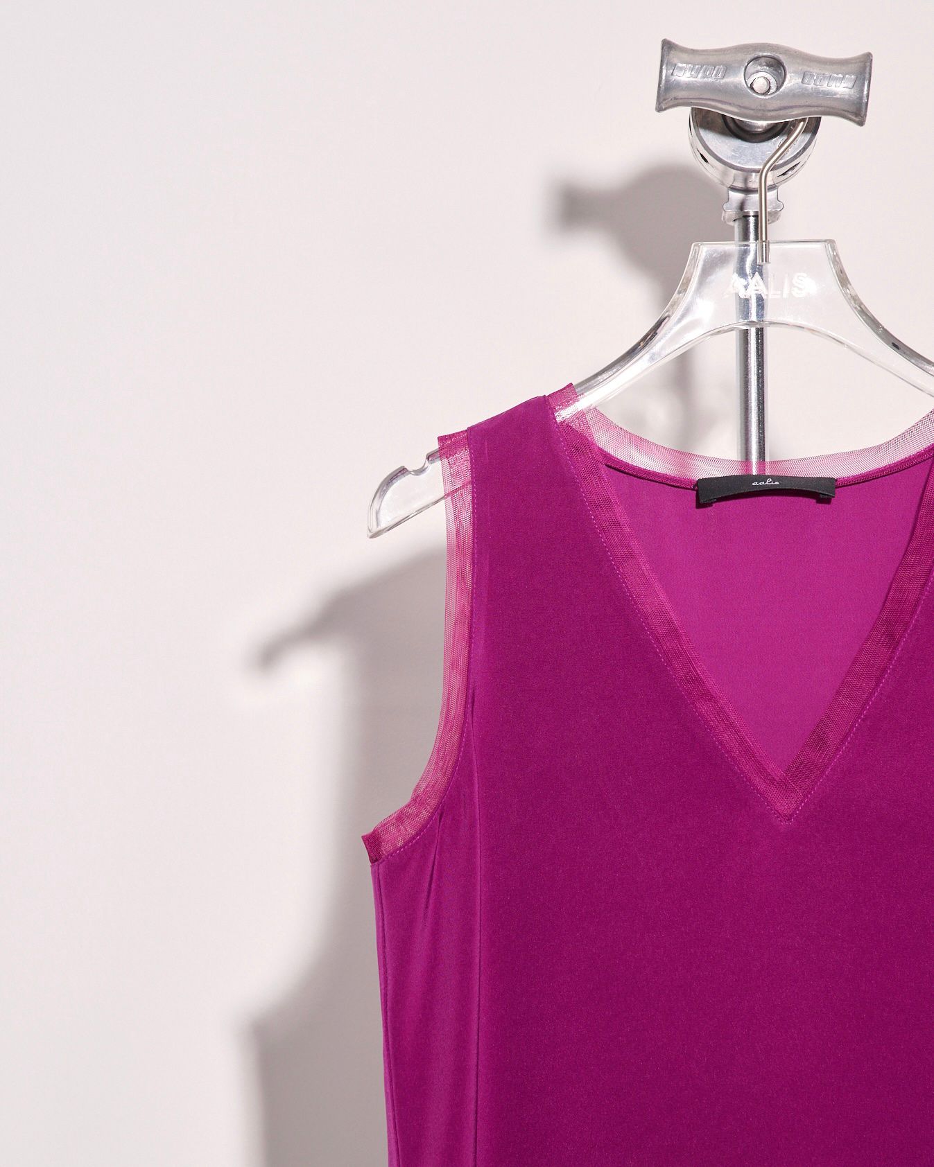 aalis IDO V neck mesh trim tank (Dark magenta)