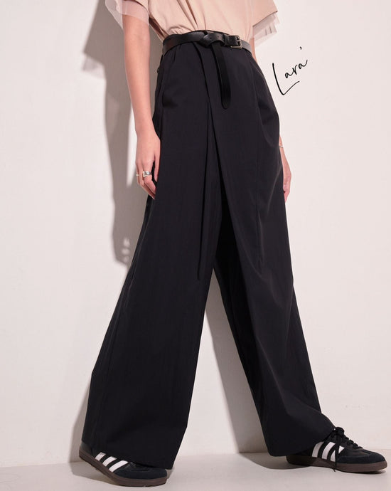 aalis LARA wrap and tie relaxed pants (Black)