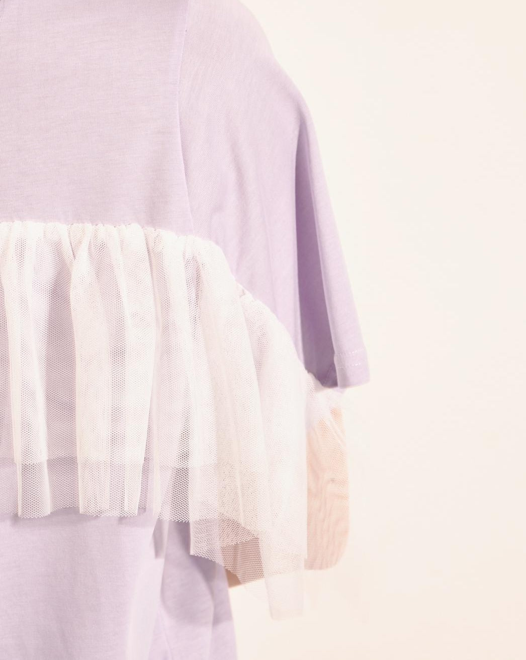 aalis ANIYA ruffle mesh panel S/S tee (Lilac)