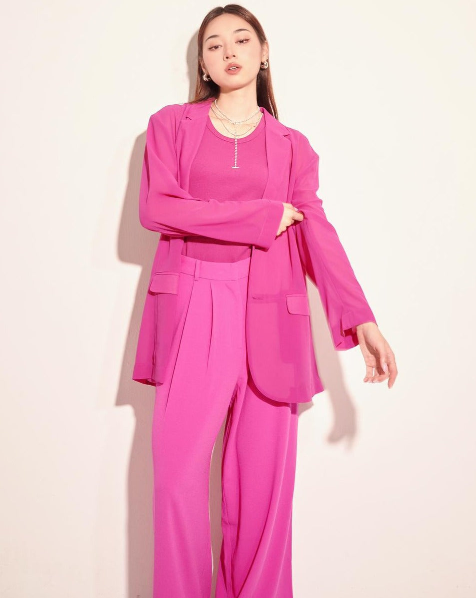 aalis DELLA oversized blazer (Magenta chiffon)