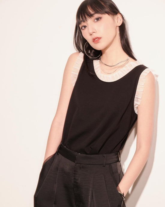 aalis ICE mesh knit tank (Black)