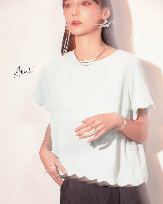 aalis ABIAH scallop hem S/S Top (Mint)