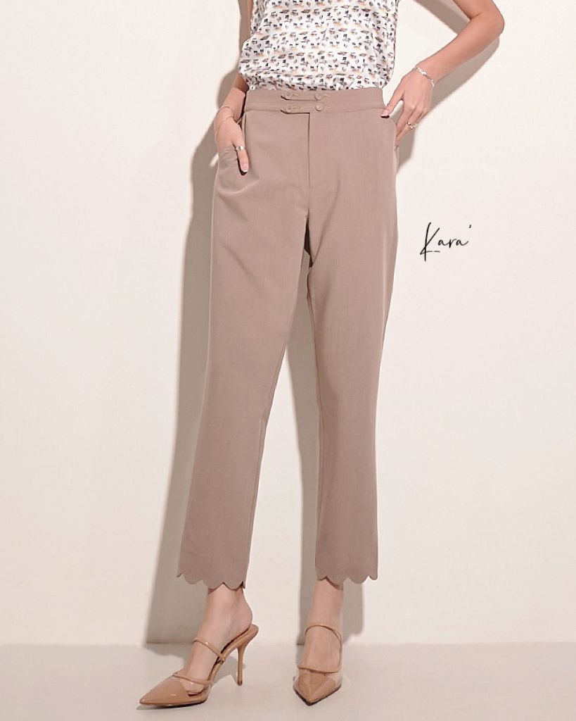 aalis KARA scallop edge pants (Beige)