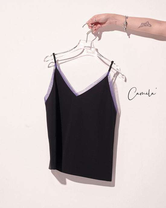 aalis CAMILA MESH camisole (Black purple)