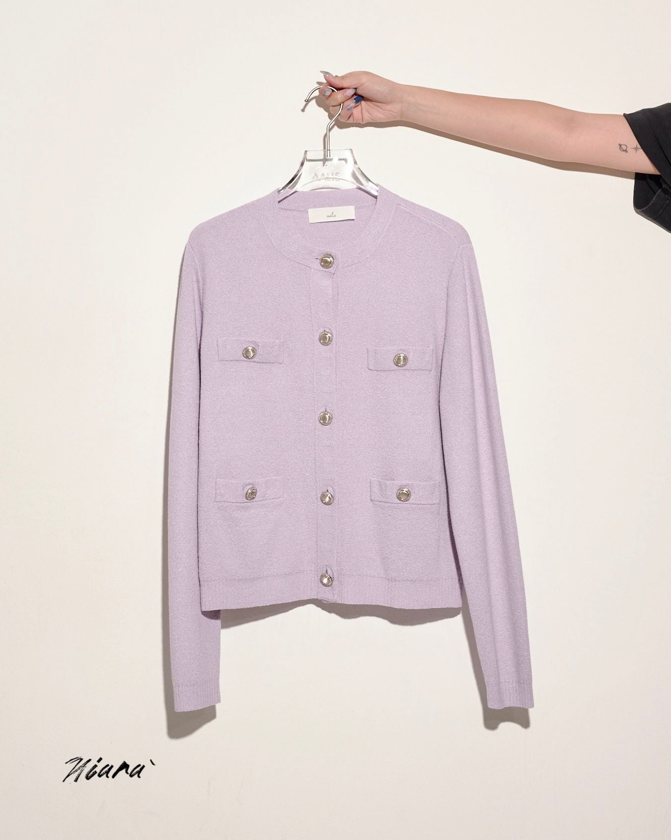 aalis NIARA 4 pockets roundneck cardigan (Lilac)